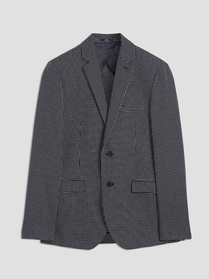 Frank + Oak Hashtag-knit Cotton Sportcoat In Navy