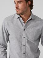 Frank + Oak Dynamic-stretch Corduroy Shirt In Grey Heather