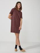 Frank + Oak Striped Linen Blend T-shirt Dress In Dark Saphire And Red