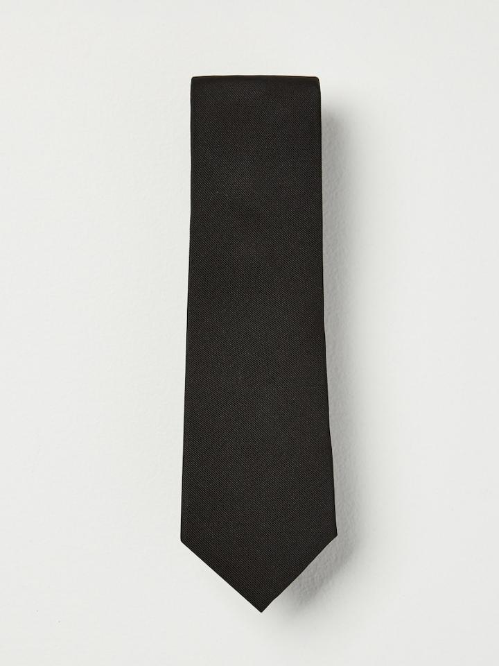 Frank + Oak Grossgrain Silk Tie In Black