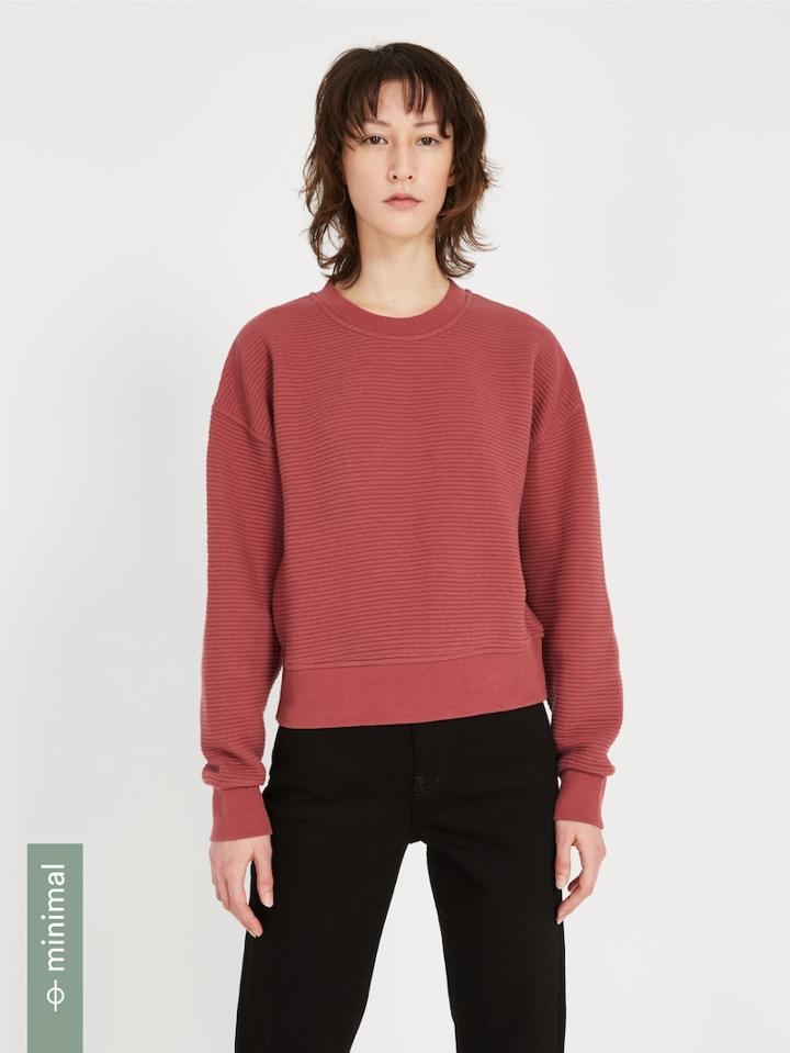 Frank + Oak Textured Organic-cotton-blend Sweatshirt - Roan Rouge