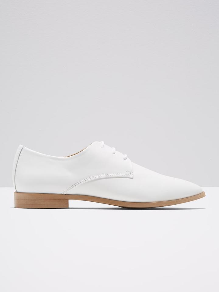 Frank + Oak The Market Oxford Shoe In White Leather
