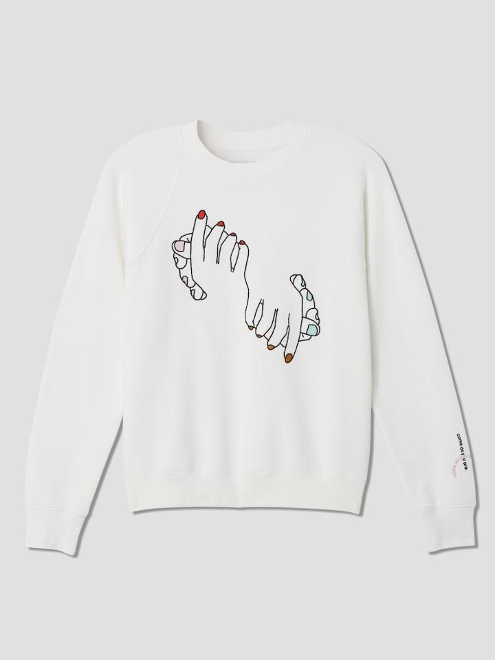 Frank + Oak The Creator Series: Mathilde Corbeil Emboidered Hands Sweatshirt