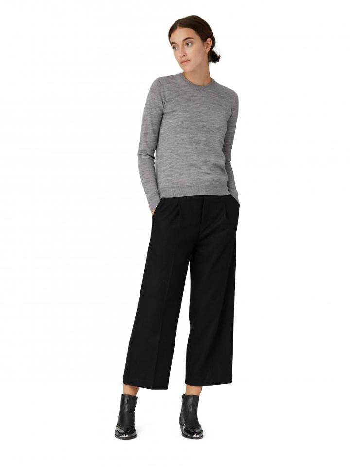 Frank + Oak The All-day Merino Crewneck In Grey Heather
