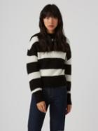 Frank + Oak Striped Mohair-wool-blend Sweater In True Black