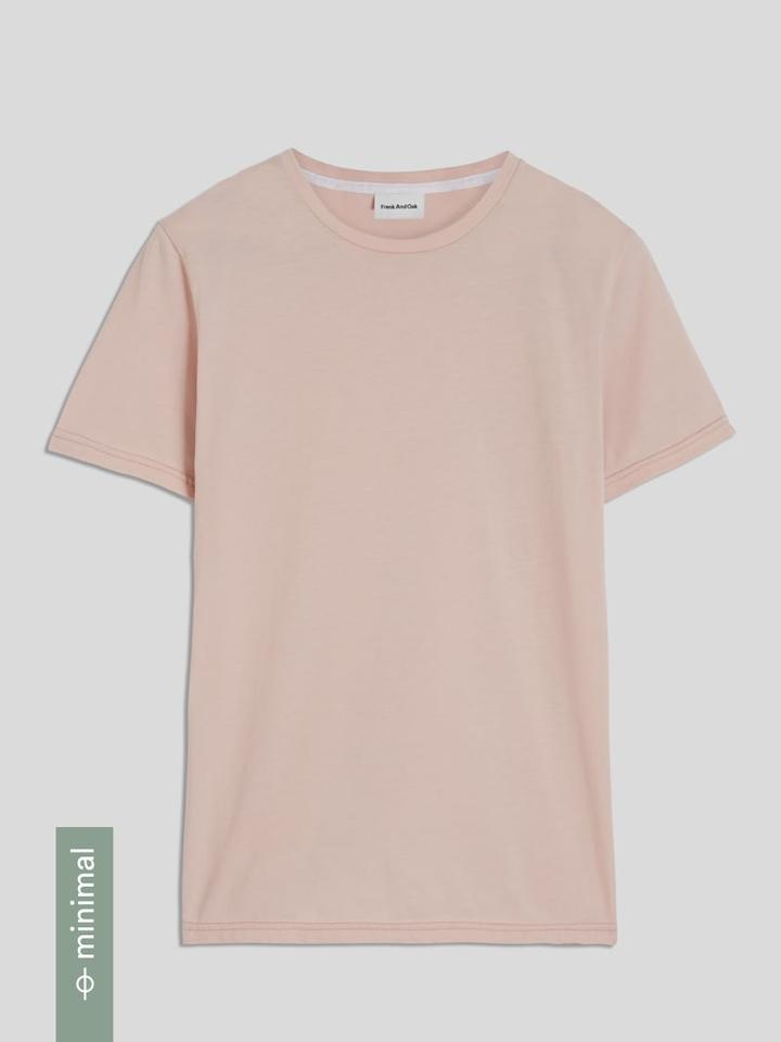 Frank + Oak Organic Cotton Crewneck T-shirt In Cream Tan