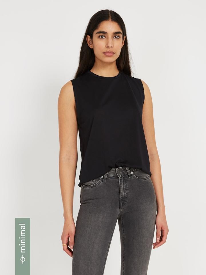 Frank + Oak Modal-blend Fluid Muscle Tank Top In True Black
