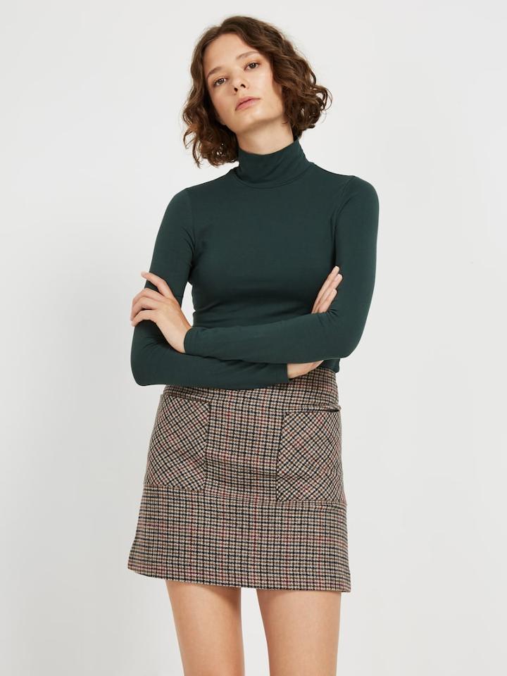 Frank + Oak Long Sleeve Mock Neck In Dark Spruce
