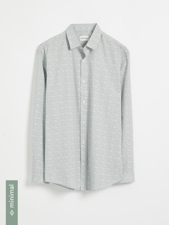 Frank + Oak Good Cotton Patterned Everyday Shirt - Light Blue