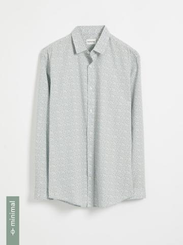 Frank + Oak Good Cotton Patterned Everyday Shirt - Light Blue