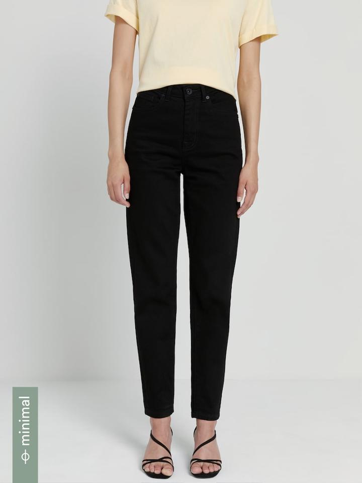 Frank + Oak The Stevie High-waisted Tapered Jean In Black