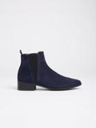 Frank + Oak The Palace Chelsea Boot In Navy Suede