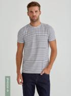 Frank + Oak Organic Cotton Crewneck T-shirt In Striped Dress Blues