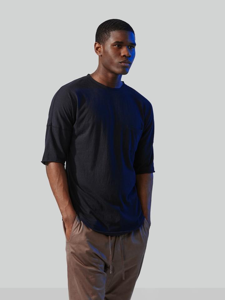 Frank + Oak Chapter X Frank And Oak Lazo 3/4-sleeve Tee In Black