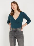 Frank + Oak Wrap Top - Dark Teal