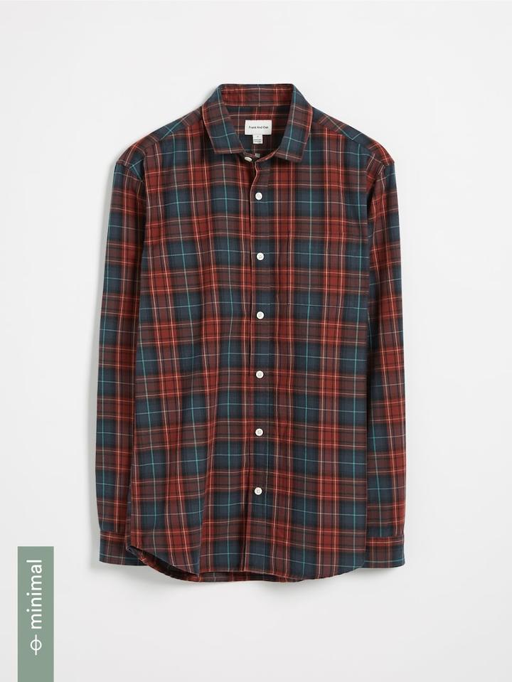 Frank + Oak Recycled Polyester Blend Tartan Shirt - Red And Green