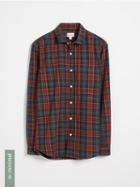 Frank + Oak Recycled Polyester Blend Tartan Shirt - Red And Green
