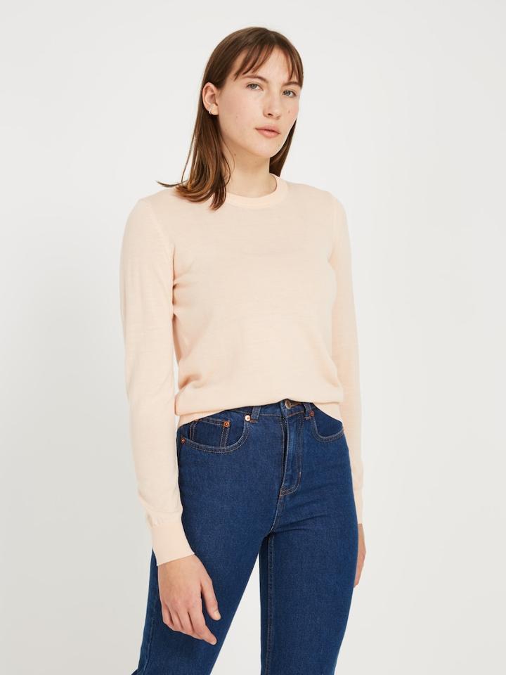 Frank + Oak Machine Washable Merino Wool Sweater - Peach Pink