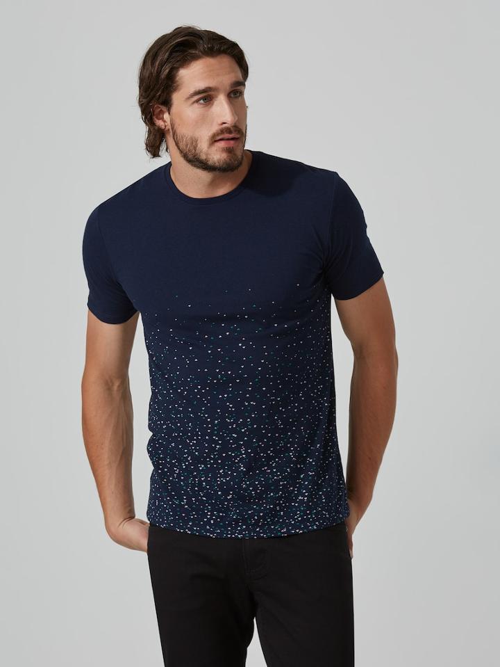 Frank + Oak Mini Triangle Cotton-jersey T-shirt In Navy