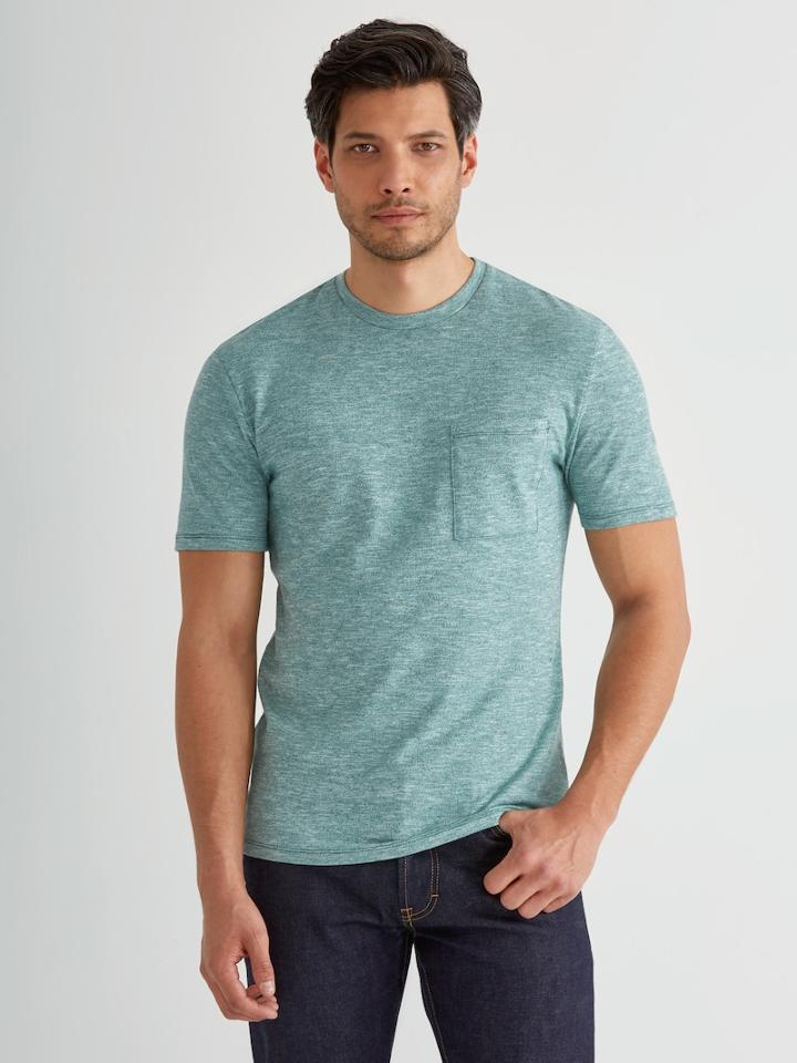 Frank + Oak Crewneck Pocket T-shirt In Harbour Grey