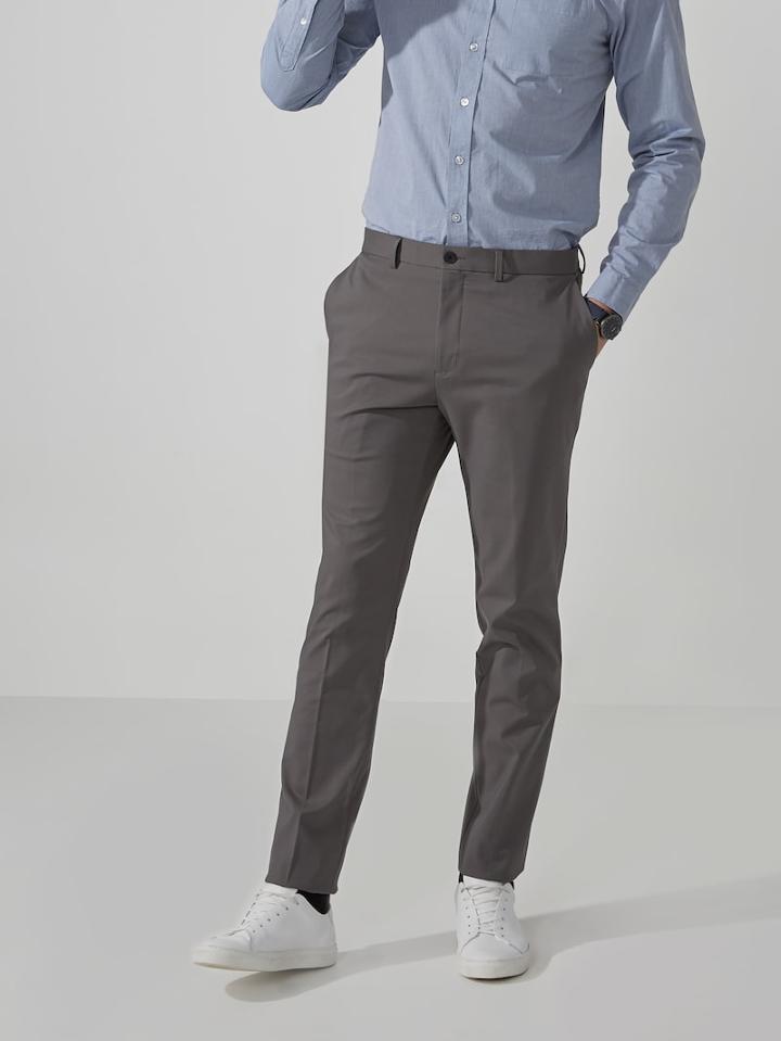 Frank + Oak Easy Wear Teflon Suit Trousers In Granite