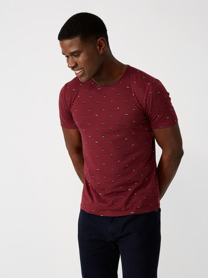 Frank + Oak Calder Print Cotton-blend T-shirt In Port