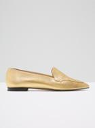Frank + Oak The Marina Leather Loafer In Metallic Gold