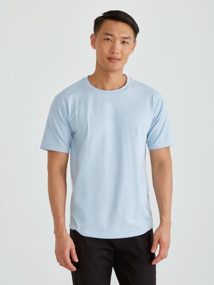 Frank + Oak Drirelease Crewneck T-shirt In Blue