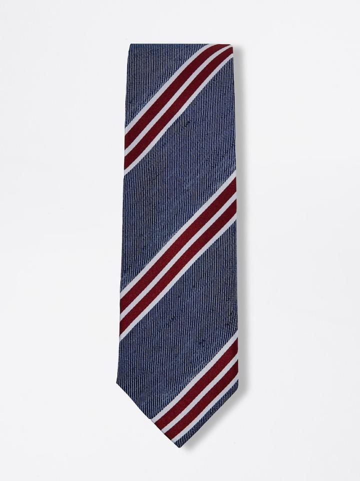 Frank + Oak 2.5 Silk Repp Tie In Navy/red