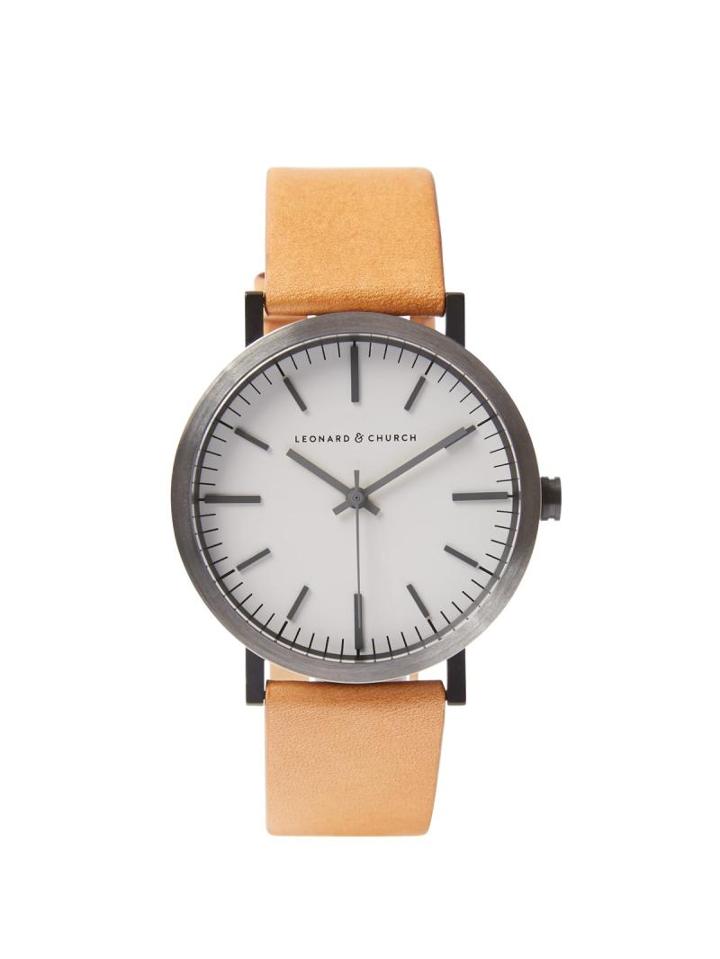 Frank + Oak Leonard & Church Thompson Watch In Tan
