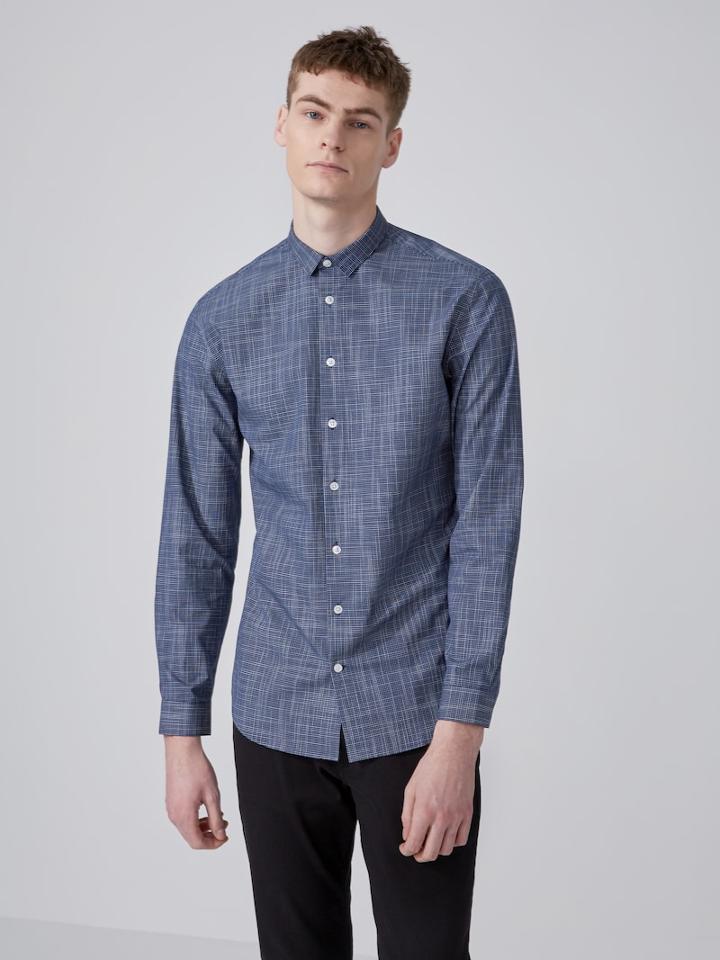 Frank + Oak Easy Care Mini-check Cotton Shirt
