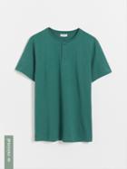 Frank + Oak Recycled Cotton Henley Tee - Bistro Green