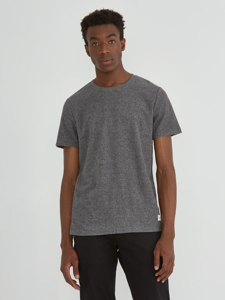 Frank + Oak Plush Crewneck Tee In Grey Heather