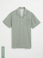 Frank + Oak Tencel Lyocell Eco-dye Short-sleeved Shirt In Green