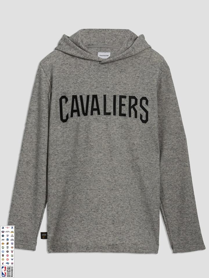Frank + Oak Cleveland Cavaliers Waffle-knit Pullover Hoodie In Grey