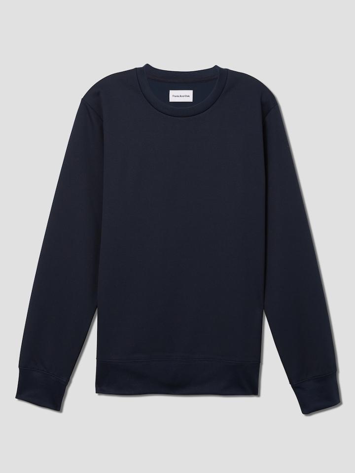 Frank + Oak Sport Crewneck In Dark Sapphire