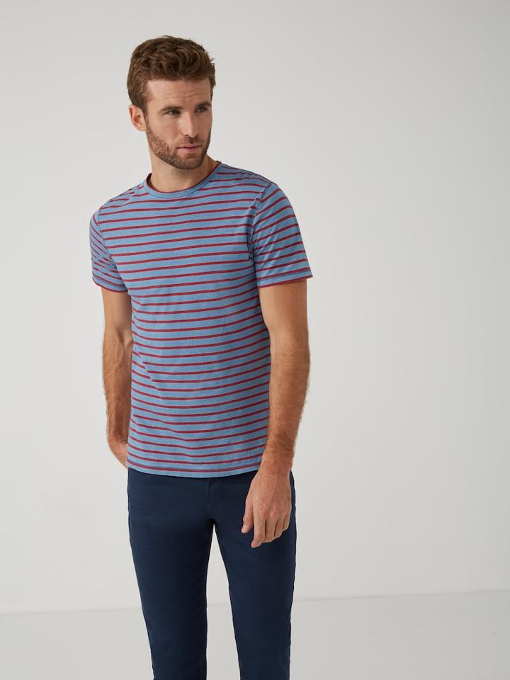 Frank + Oak Striped Knitted-twill Cotton T-shirt