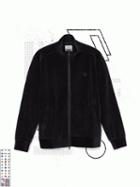 Frank + Oak Golden State Warrios Full-zip Velvet Track Jacket In Black