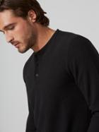 Frank + Oak Thin-waffle Henley In Black