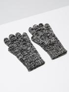 Frank + Oak 2-tone Wool-blend Knit Gloves In Black
