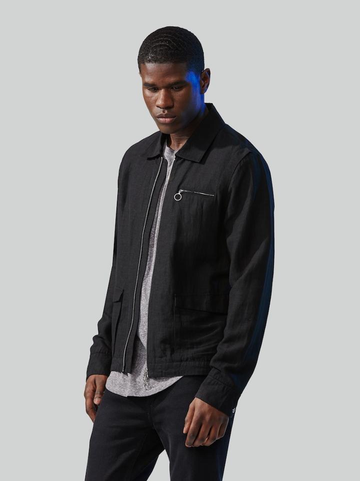Frank + Oak Chapter X Frank And Oak Glor Woven Overshirt In Black