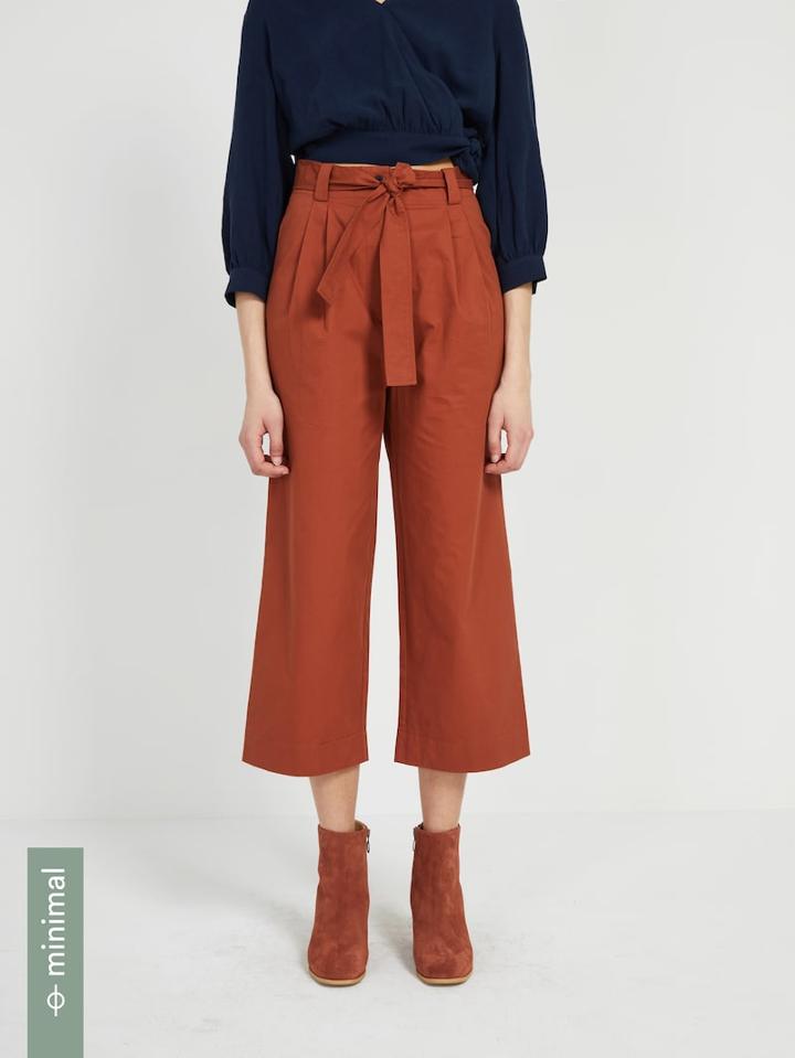 Frank + Oak Good Cotton Super High-waisted Belted Pants - Red