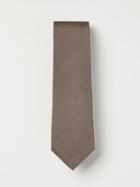 Frank + Oak Grosgrain Silk Tie In Grey