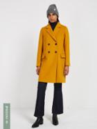 Frank + Oak Double-breasted Cocoon Coat With Recycled Wool - Dusty Mustard