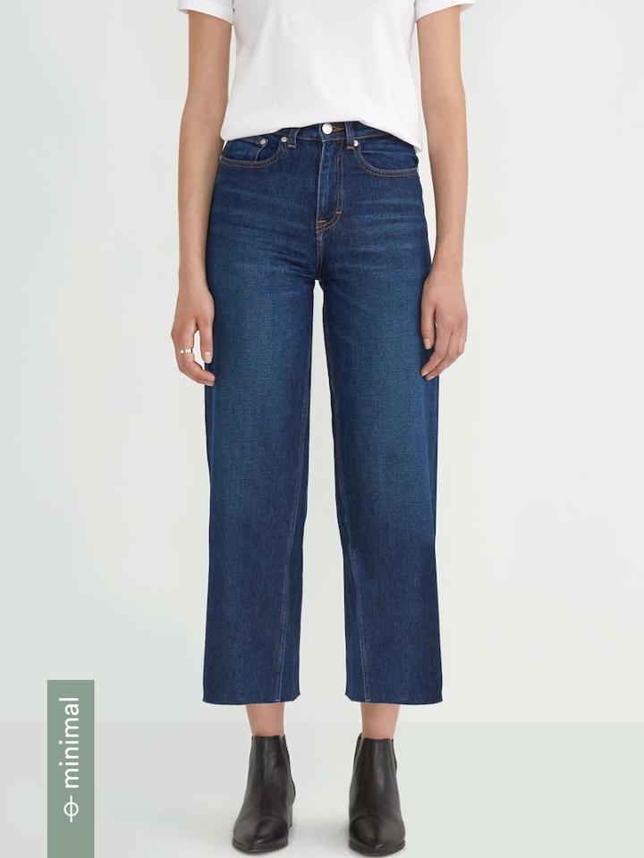 Frank + Oak The Nina Wide Jean In Medium Indigo