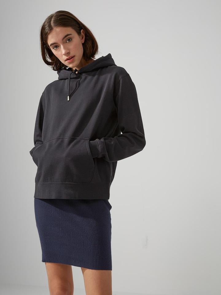 Frank + Oak The Drop-shoulder Gym Fleece In True Black