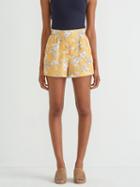 Frank + Oak Floral Printed Pull On Short In Yellow