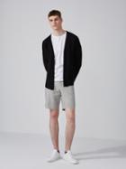 Frank + Oak Easy Wear Ottoman-stitch Open Cardigan In True Black