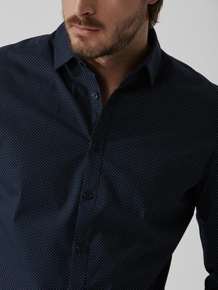 Frank + Oak The Andover Stretch Dress Shirt In Navy