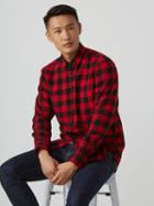Frank + Oak Buffalo Check Flannel Shirt In Scarlet Sage
